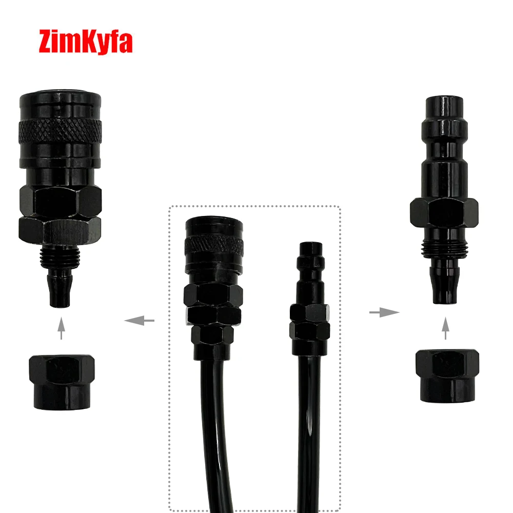 Hpa New Us Foster Black 23-2 / 2302 Push-In Fitting Snelkoppelstekker Naar 6Mm-6.35Mm Od Slang Voor Airsoft