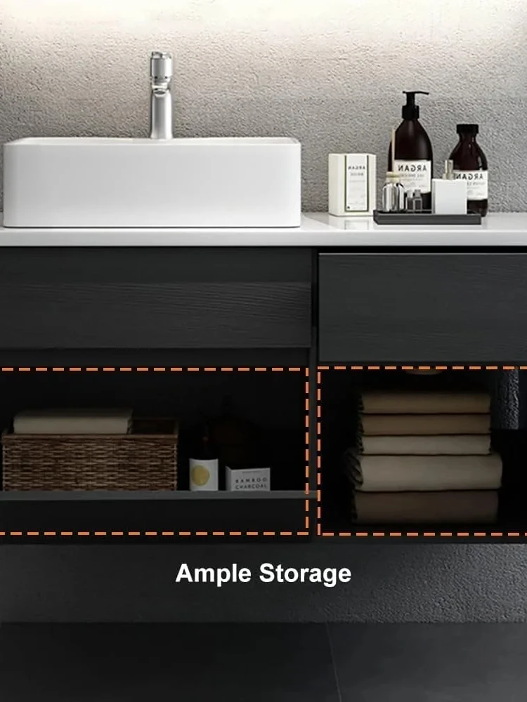 Floating bathrobe with ceramic sink, bathrobe, 31." bathroom sink cabinet