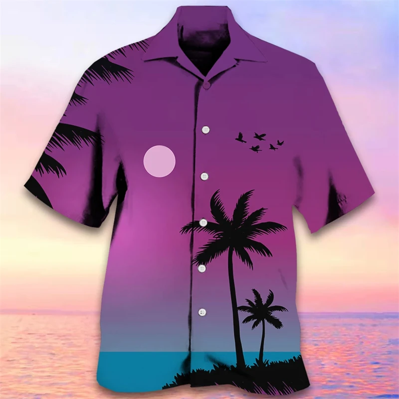 thumbnail image 1 of Camisas hawaianas para hombre, estampado tribal de árbol de coco en 3D, ropa para hombre, ropa deportiva holgada de gran tamaño, camisa de manga corta de diseñador callejero, 1 of 5