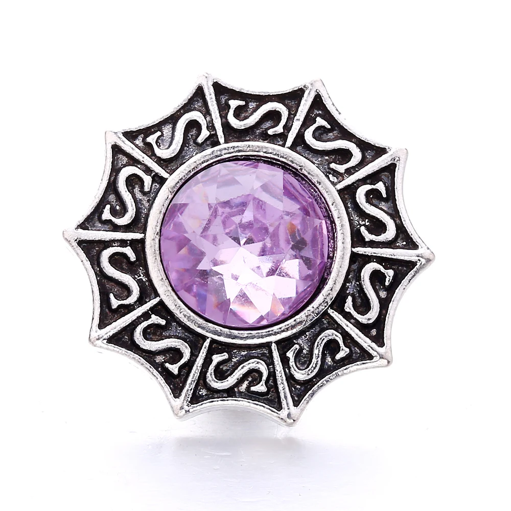 30pcs Retro Snap Button Jewelry Rhinestone Metal 18mm Snap Buttons Fit Bracelet Necklace