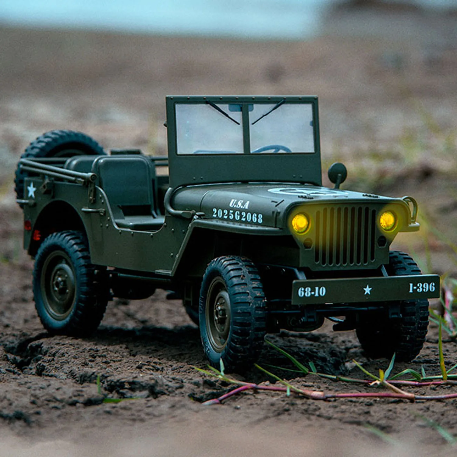 1/10 RC Geländewagen C8815 4WD Fernbedienung Rock Crawler Auto Militär Lkw Modell Klettern Auto RTR LED Lichter Spielzeug für Jungen – Detail 5
