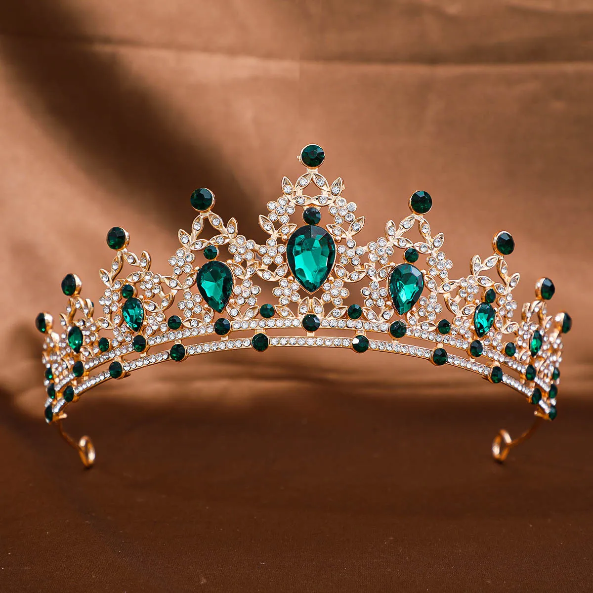 1Pc Baroque Style Crystal Crown Tiara Queen Crown Rhinestone Alloy Hair Band Women&rsquo;s Bride Wedding Hair Accessories hair accessories bridal hair accessories