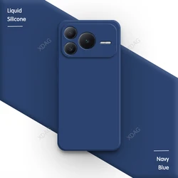 Elegant Soft Silicone Back Cover with Original Internal Flocking - Square Design Phone Case for Honor Power 2 (Navy Blue)