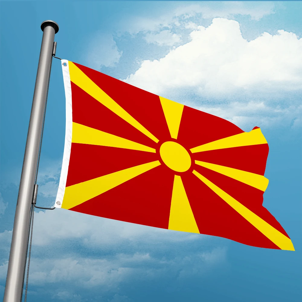 Macedonia Flag Banner 59 × 35 In 150 × 90 Cm Polyester Historic - Foto 5