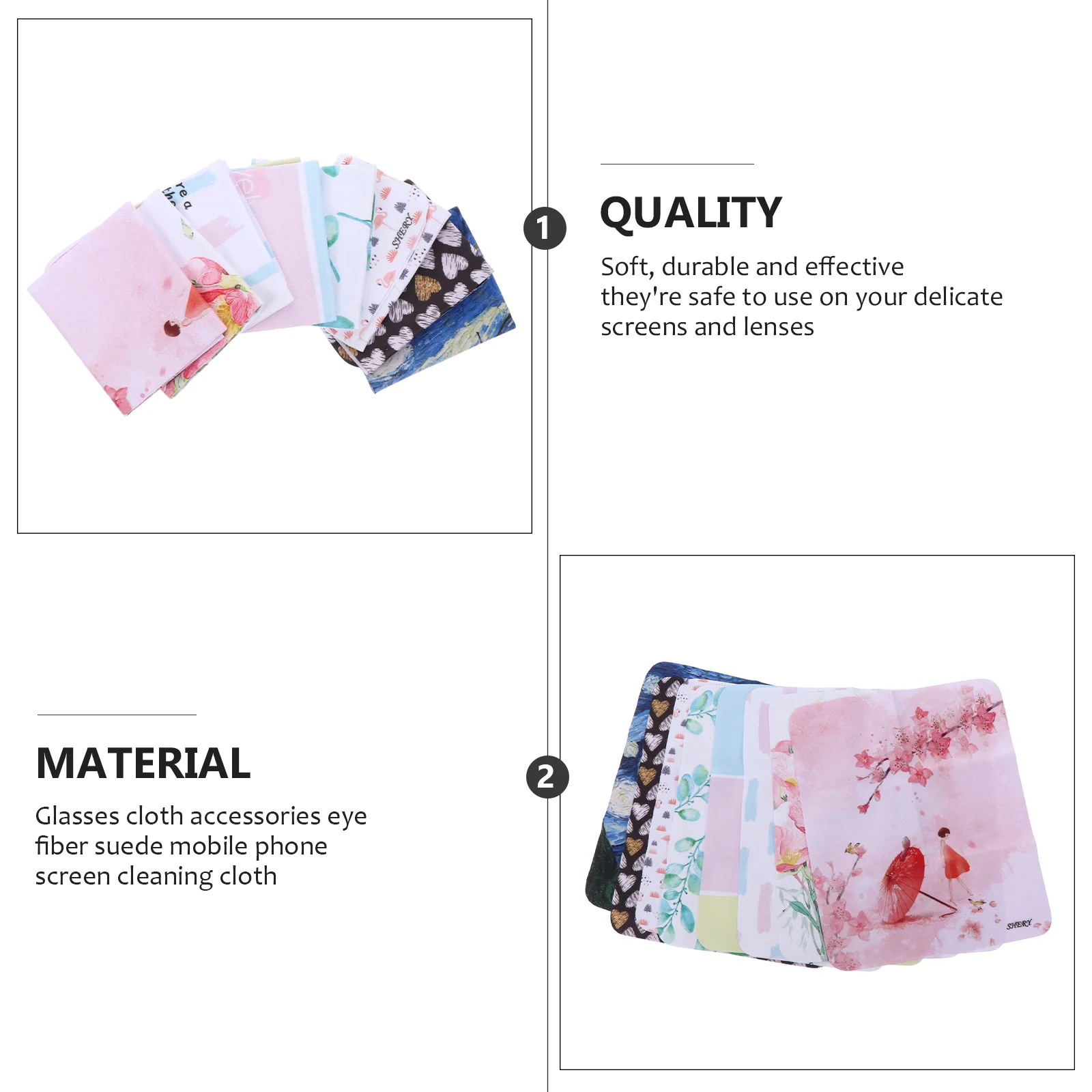 8 Pcs Glasses Cleaning Cloth Eyeglasses Wiping Phone Screen Wipes for Lens Jewellery Eyeglass Cleaning Cloth 5
