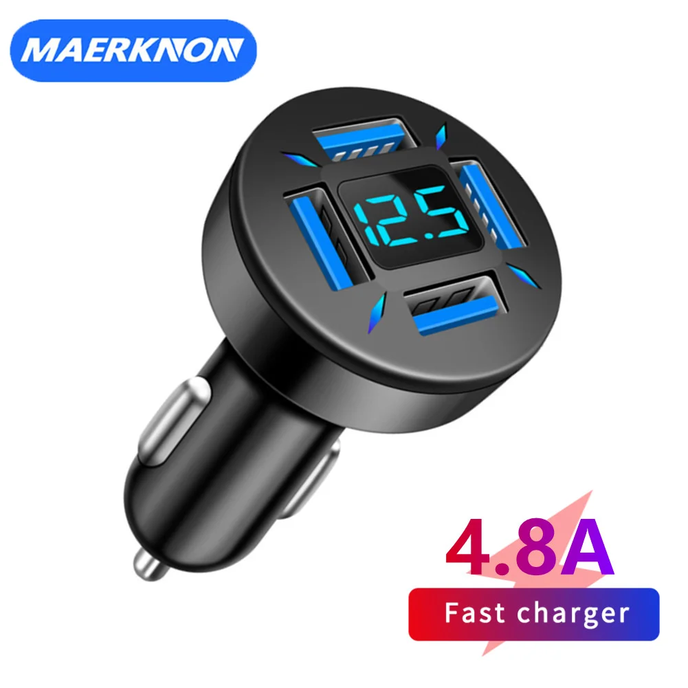 

4 Port USB Car Charger 66W PD Super Fast Charging For iPhone 14 13 12 Xiaomi Samsung Huawei USB C Car Phone Chargers Car Adapter