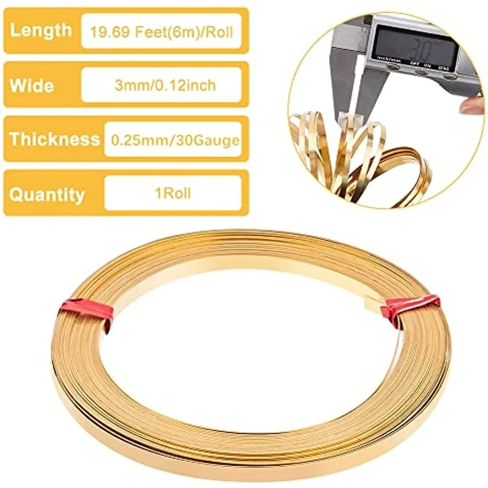 Versatile Brass Flat Bezel Wire for Jewelry Crafting and Gem Wrapping
