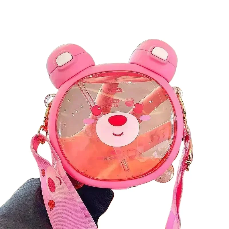 Water Bottle Plastic Water Bottle Plastic Cup 750ML Cute Bear Kettle Straw Water Bottle Summer Tritan Straw Bottle Drinking Plastic Kawaii Children Water Cup for School