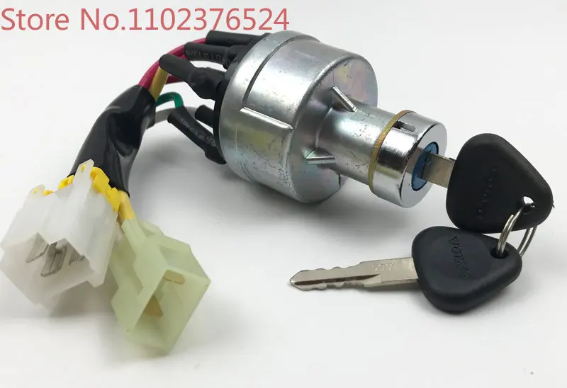 

Переключатель зажигания экскаватора EC55/140/210/240/290/360, стартовый воспламенитель, Электрический дверной замок, запчасти для экскаватора