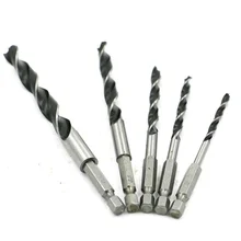 

5Pcs Drill Bit Set 4mm 5mm 6mm 8mm 10mm Change Metal Tools 1/4 Hex Shank Wood HCS Rustproof Woodworking Drill Hexagonal Shank