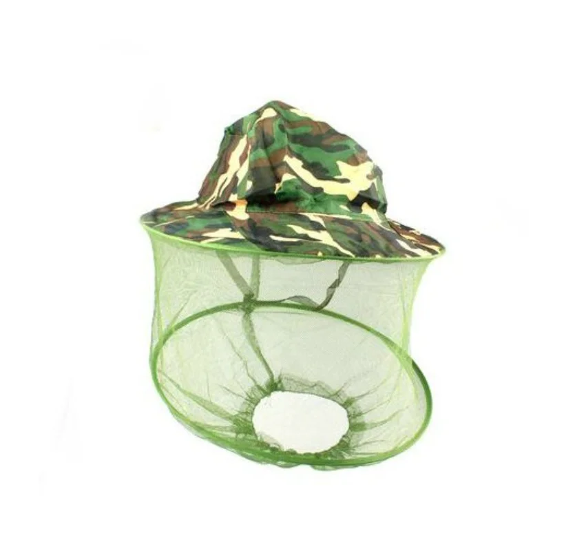 Professional Camouflage Bug Mesh Mask Head Protective Cap Keeping Insects Bee Flying Face Contact cap bee Fishing Equipment