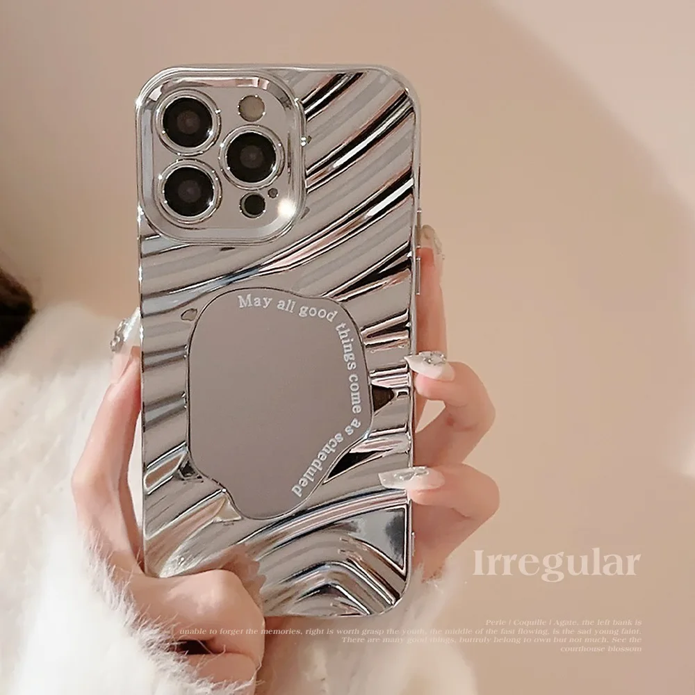 Luxury Plating Mirror Back Girlish Phone Case for Apple iPhone 12