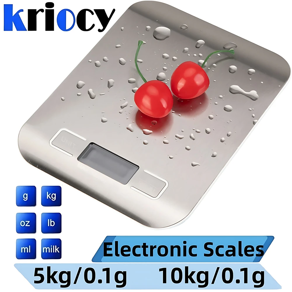 Bilancia Digitale Da Cucina 10kg/1g, Con Vassoio In Acciaio, Retroilluminata, Multifunzione