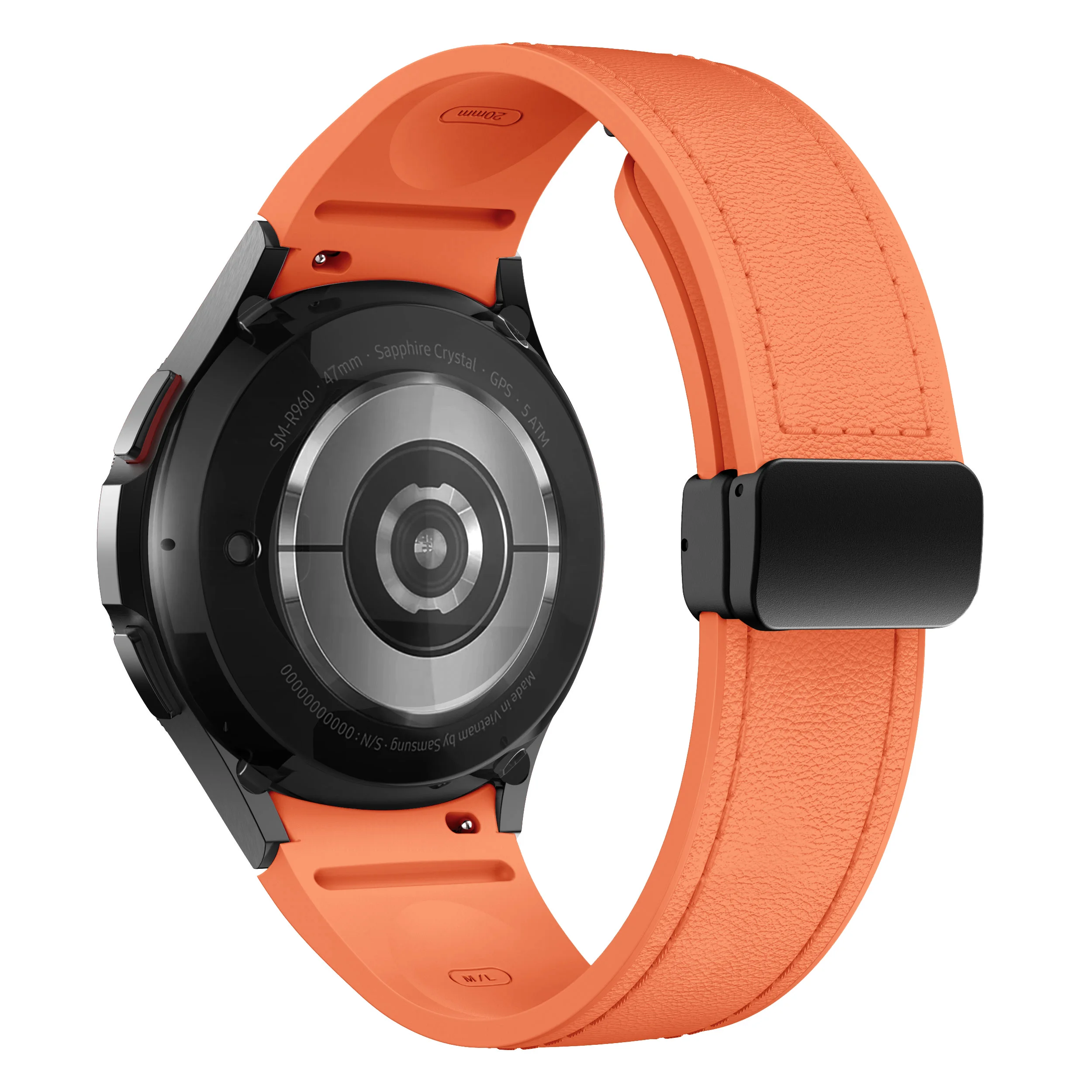 Premium Dual-Material Leather and Silicone Watch Strap Bracelet