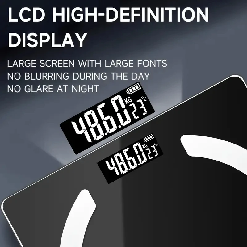 1pc USB rechargeable battery electronic scale, intelligent mode, Bluetooth body fat scale, home weighing ultra-precision.