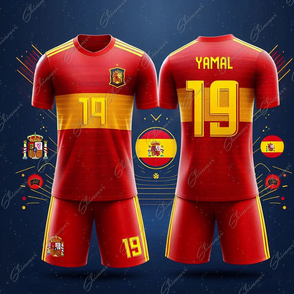 Spain Team No. 29 Yamal Jersey Kids Clothing Short Sets Sports Quick Dry Man Ensembles De Sport Suits