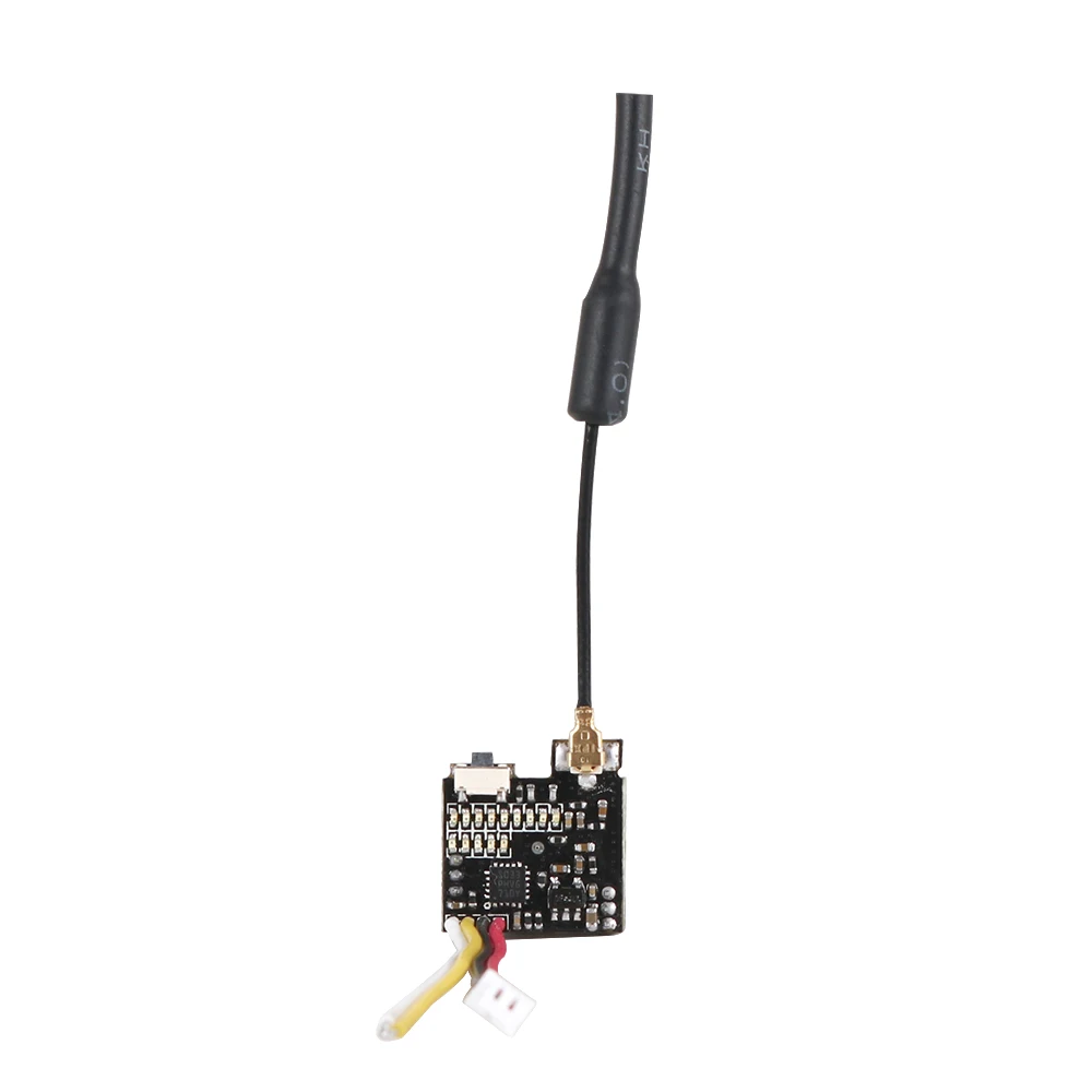 Angle latéral de la caméra FPV AIO 25mW 40CH 800TVL montrant ses dimensions compactes.