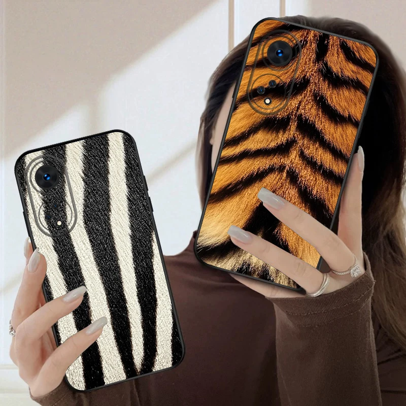 Tiger Skin Pattern Silicone Soft Phone Case