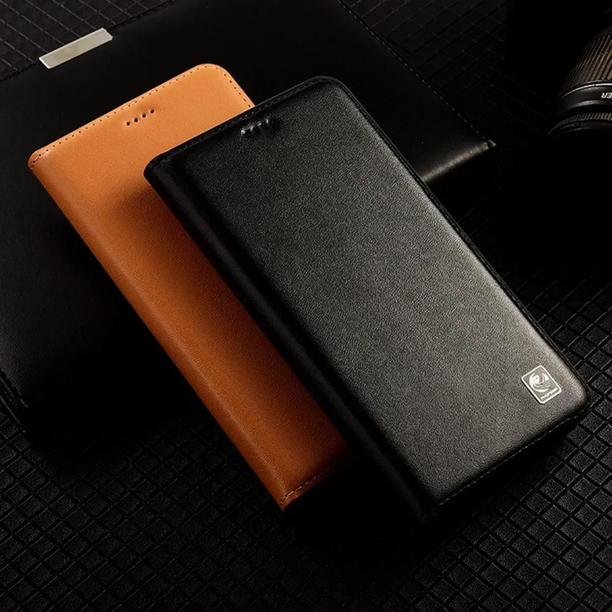Nappa Genuine Leather Magnetic Flip Wallet Case Cover, Premium Quality