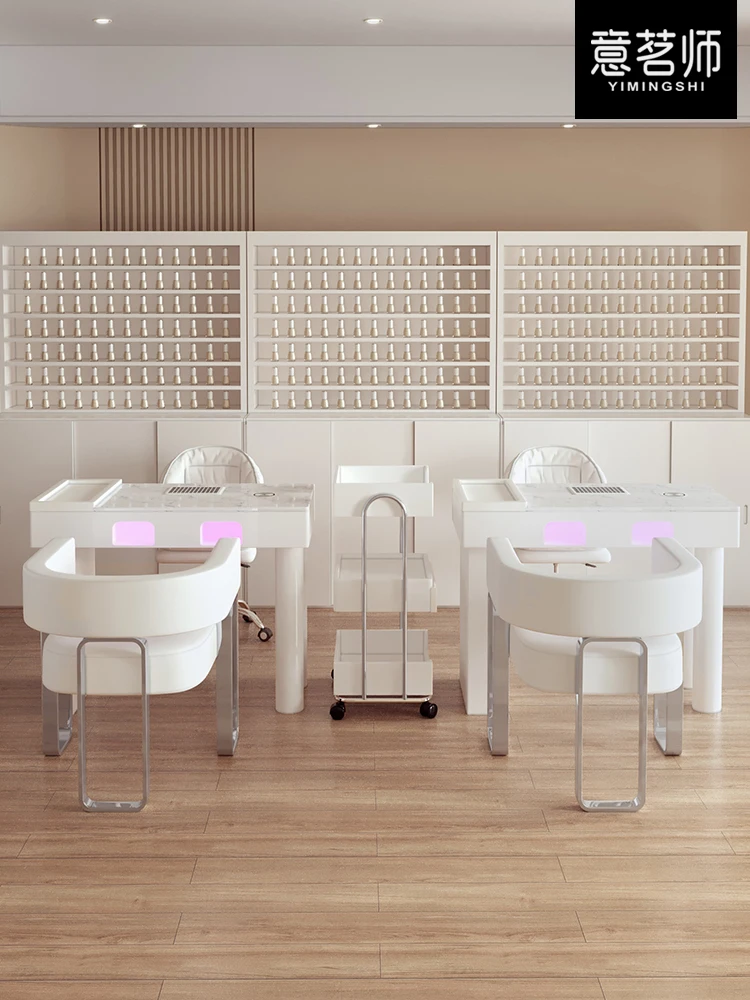 Conjunto de mesa e cadeira Nail Art, estilo M4, incorporado, de segunda geraรงรฃo, aspirador de alta potรชncia, luz vermelha do cozimento da lรขmpada