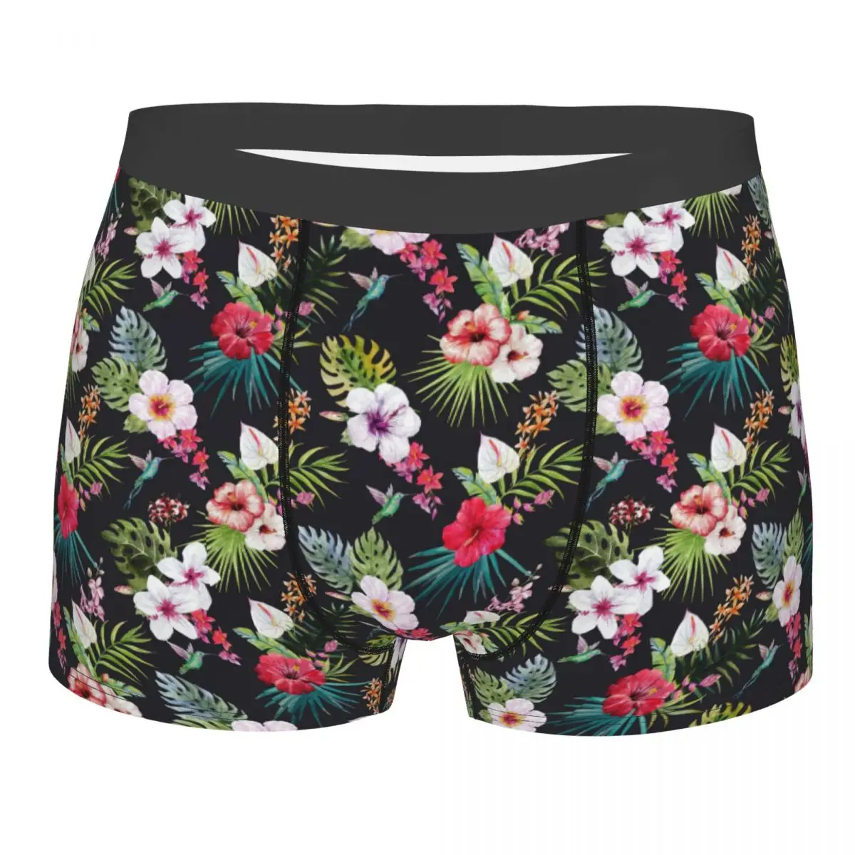

Men Jungle Plant Underwear Flower Funny Boxer Briefs Shorts Panties Male Mid Waist Underpants S-XXL