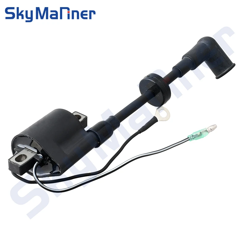 6E085570 Ignition Coil With Cap For Yamaha Outboard Motor 2T 4HP 5HP