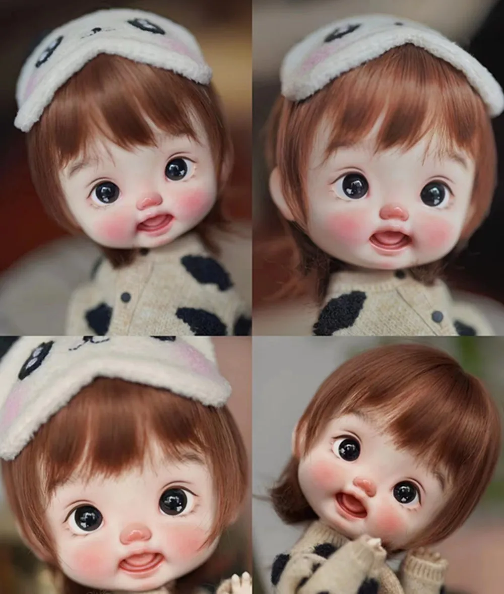 

New Smile Tongue 1/6 Big head 25cm Naughty Girl BJD nuonuo toy model humanoid doll birthday gift diy put makeup Free shipping