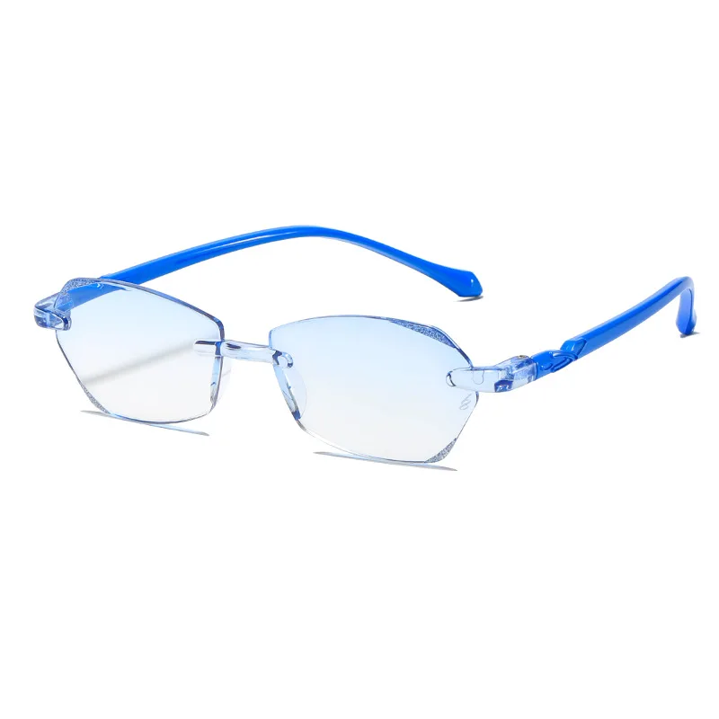 Elegant Rimless Vintage Frameless Diamond-Cut Women's Reading Glasses with Blue Light Protection