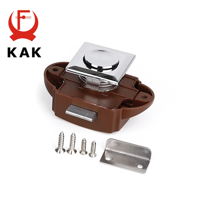 KAK 10pcs Camper รถ PUSH LOCK RV Caravan เรือมอเตอร์บ้านตู้ลิ้นชักลิ้นชักปุ่มล็อค Keyless เฟอร์นิเจอร์ประตูล็อคฮาร์ดแวร์ 4
