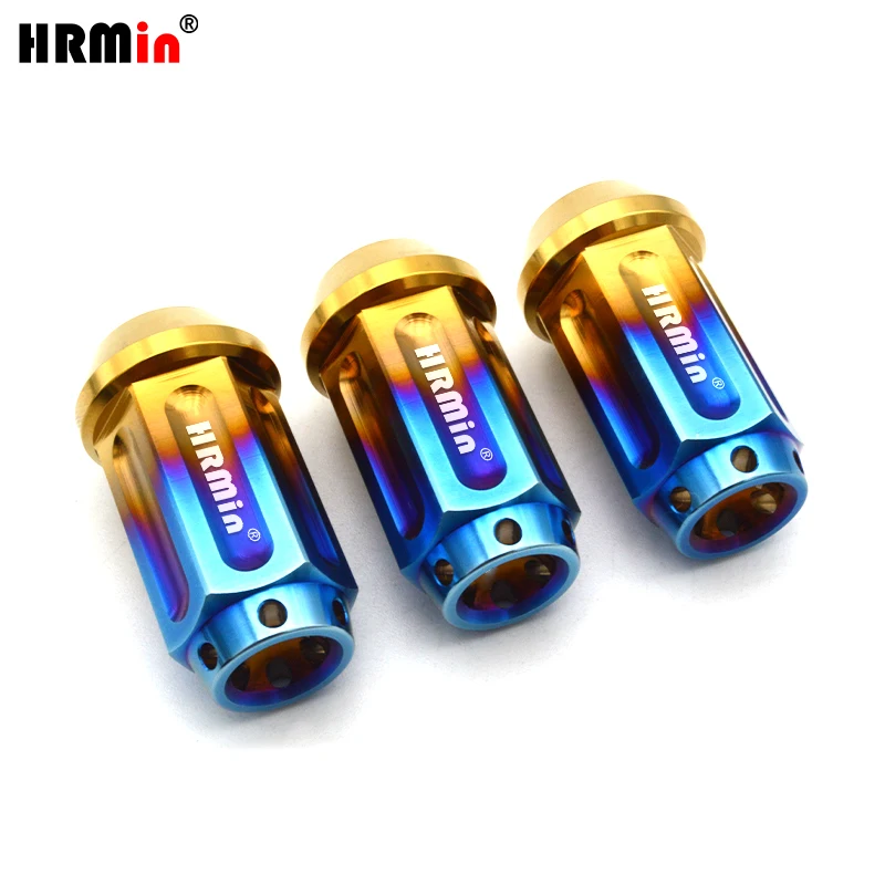 

HRMin Gr.5 titanium gold blue color Ti-6Al-4V hollow wheel nuts lug M14x1.25/1.5x35/45mm