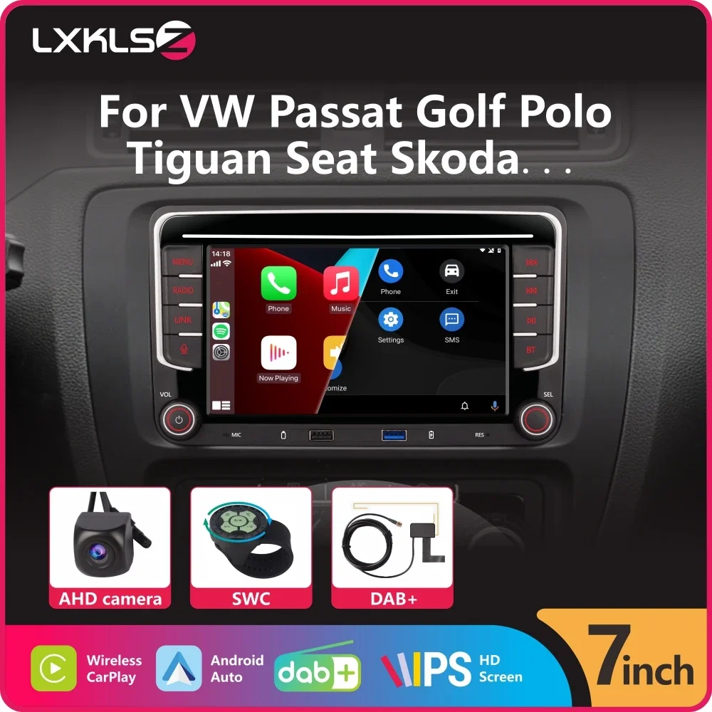 자동차 라디오 2Din 무선 Carplay 안드로이드 자동 DAB + 폭스 바겐 폭스 바겐 골프 Tiguan Passat b7 Jetta Touran Polo CC Skoda SEAT