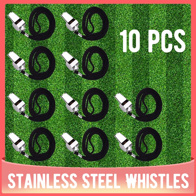 Stainless Steel Whistles 10 Pack