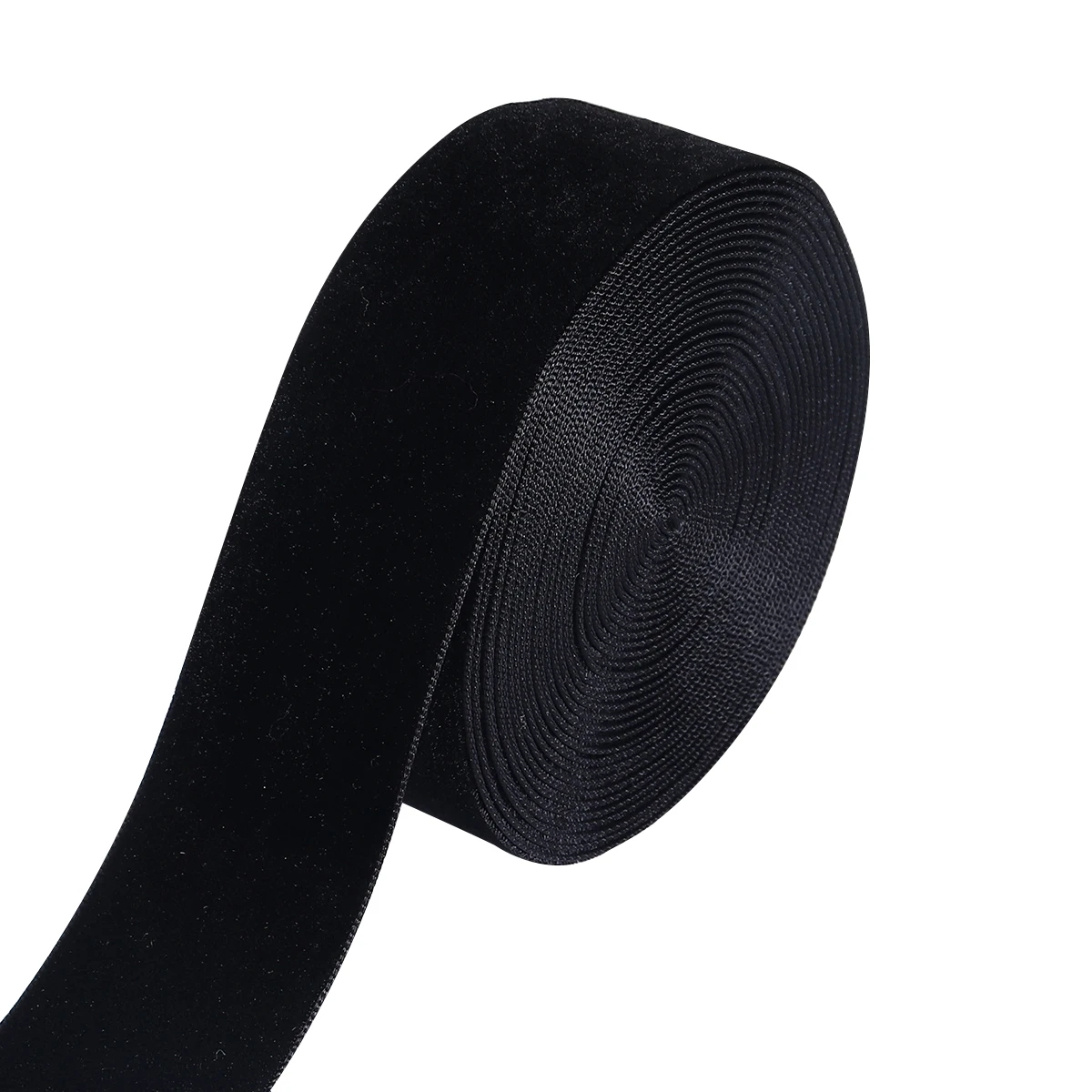 5-10 Yards/Rolle Samtband in Schwarz und Weinrot, einseitig beflockt, für DIY-Weihnachtsbasteleien, Geschenkverpackungen und Dekoration. – Detail 10