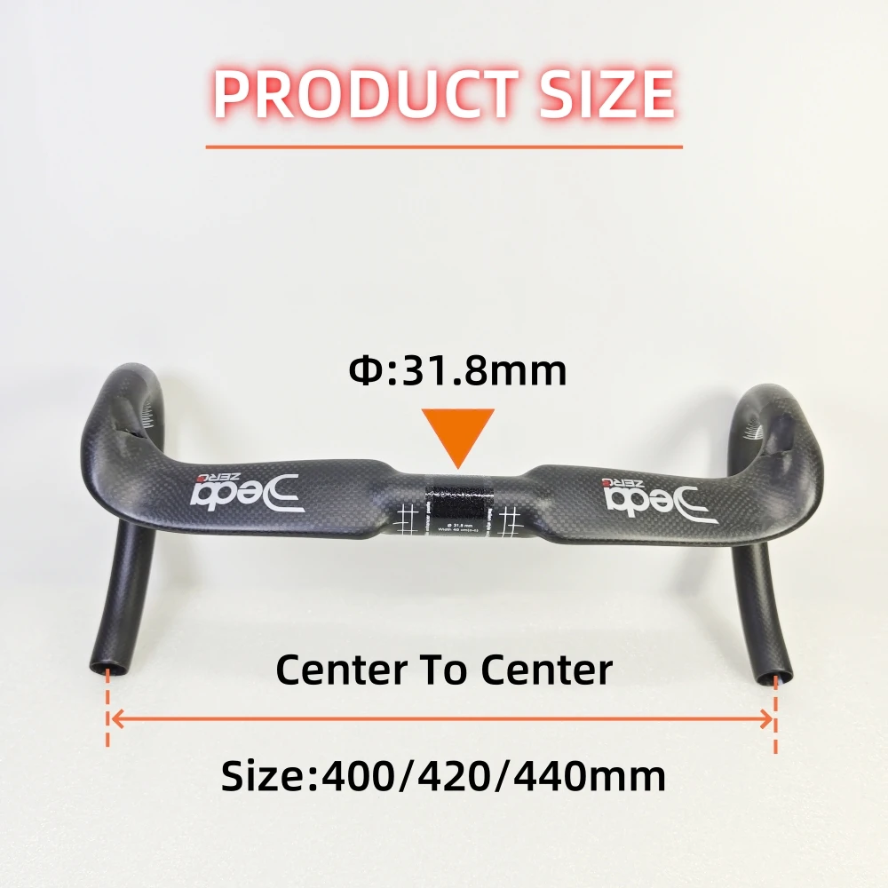 JEDA Carbon Fiber Bicycle Handlebar Road Bike Cycle Handlebar Internal Wiring 31.8* 400/420/440mm Bike Accessories