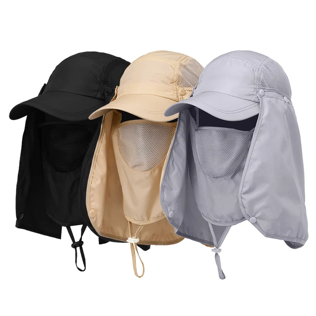  icolor Folding Sun Cap Fishing Hats Summer Outdoor Sun  Protection Travel Beach Hat w/UPF 50+ Neck & Face Flap Cover for Men Women  Army Green : Sports & Outdoors