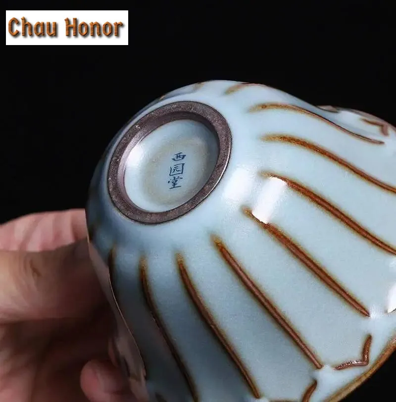 150ml KungFu Tea Set Advanced Ru Folk Porcelain Tea Tureen,Chinese Kung Fu Flower Gaiwan Puer Kettle,Teapot Lovers Can Raise