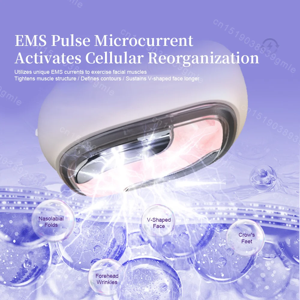 Ems Microcurrent Facial Device 4-Color Led Light Therapy Vibration for Skin Lifting Rejuvenation Skin Firming Face Beauty Device