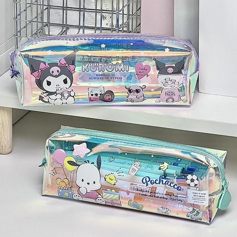 

Sanrio Pencil Case Storage Bag Pochacco Kuromi No Interlayer Transparent Water Proof Pencil Case Study Cartoon Animation Gift