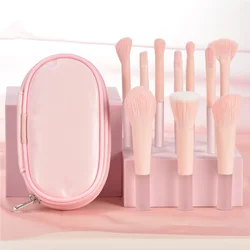 Mini Makeup Brush Set - 10 Piece Professional Beauty Tools Collection (10pcs pink with bag)