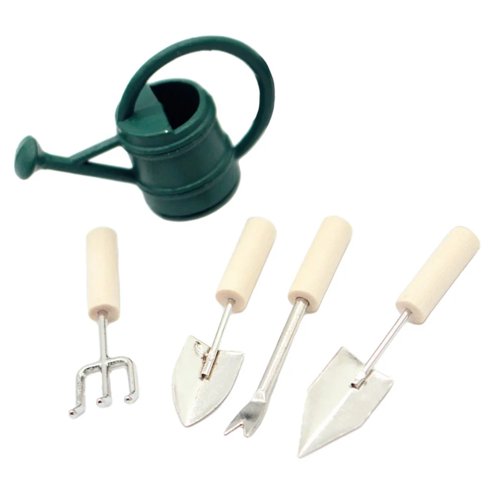 

1 Set Miniature Garden Tools Set Dollhouse Water Water Water Water Water Kettle Watering Can Model