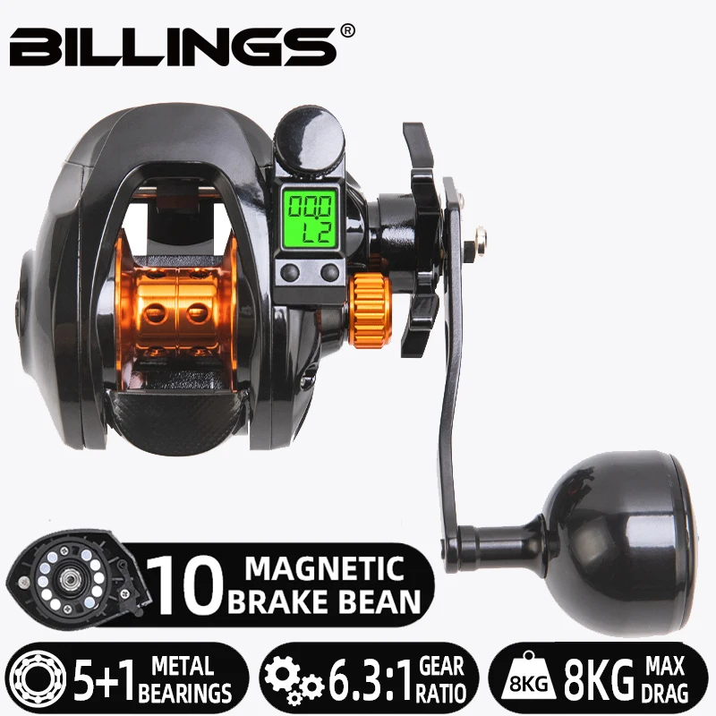 USB Rechargeable Baitcaster Digital Baitcasting Fishing Reel With Line Counter - 6.3:1 Gear Ratio, USB Rechargeable For Sea & Lake 6.3:1 Gear Ratio Baitcasting Reel USB Rechargeable Baitcaster Digital Baitcasting Fishing Reel With Line Counter - 6.3:1 Gear Ratio, USB Rechargeable For Sea & Lake 6.3:1 Gear Ratio Baitcasting Reel