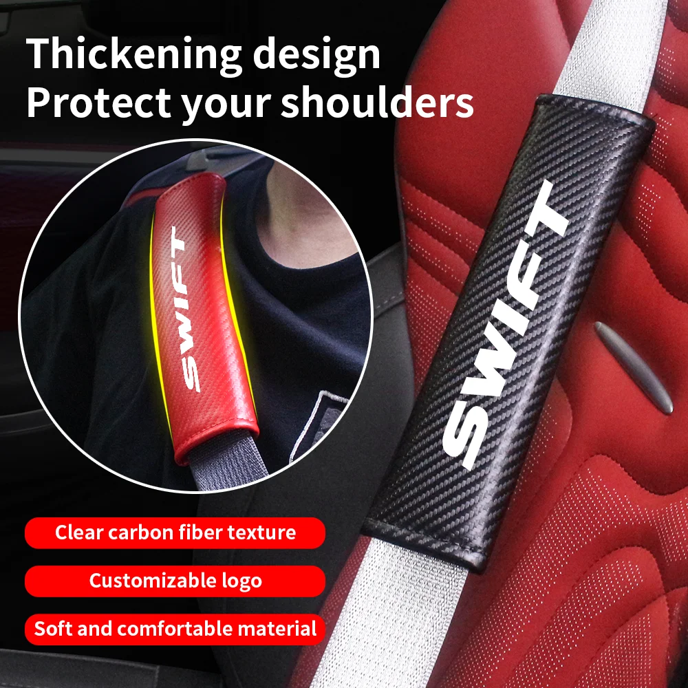 Car Safety Seat Belt Shoulder Protector Cover Breathable Protection Safety Belt Padding Pad For Suzuki SWIFT Auto Accessories