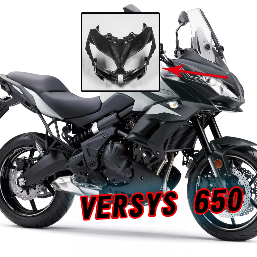 

Motorcycle Front Head Neck Upper Headlight Cover Fairing Cowl Nose For Kawasaki Versys650 Versys 650 2015-2020 2019 Unpainted