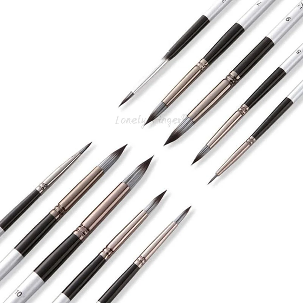 10pcs Round Watercolor Paint Brush Set Soft Hair Comfortable Handle for Watercolor Acrylic Gouache Oil 3