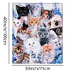 Cute Cat Microfiber Blanket Super Soft Throw Blankets For Bed Bedspread Sofa Decorative Camping Picnic Winter Warm Blanket 6