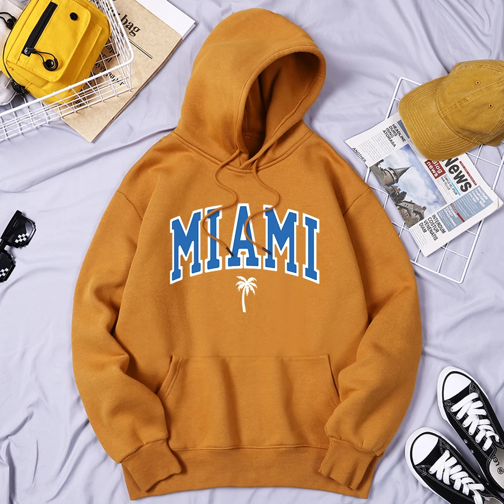 

Miami Beach Printing Mens Hooded Vintage Oversized Hoodies Classic Harajuku Shoulder Drop Sports Comfortable Mens Streetwear