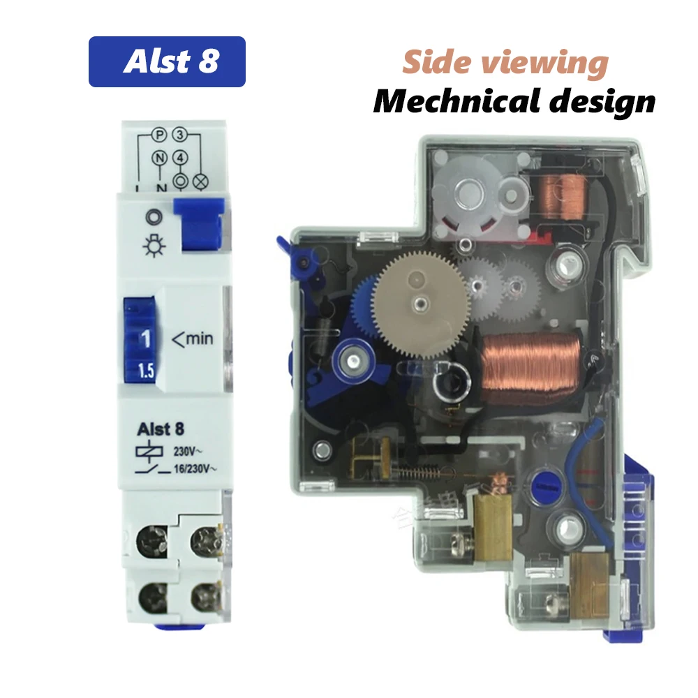 DIN Rail Timer Switch for Staircase Lighting Controller  ALST8 ALC18 20 Minutes Interval Factory Price   18mm Single Module