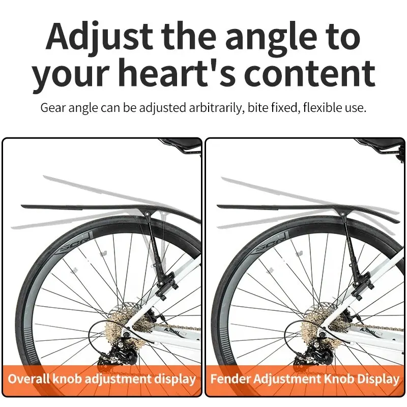 Bicycle Fender Rrskit Quick Release Lightweight Road 700C Rear Or Front Mud Guard Adjustable Easy to Install