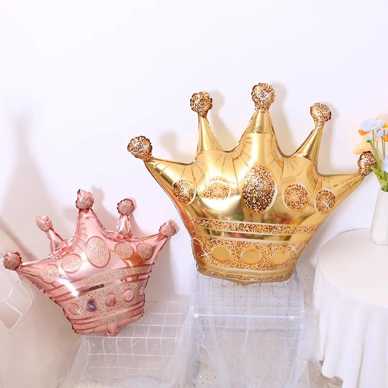 Elegant Crown Foil Balloons - Rose Gold, Silver, Pink, and Blue Party Decorations