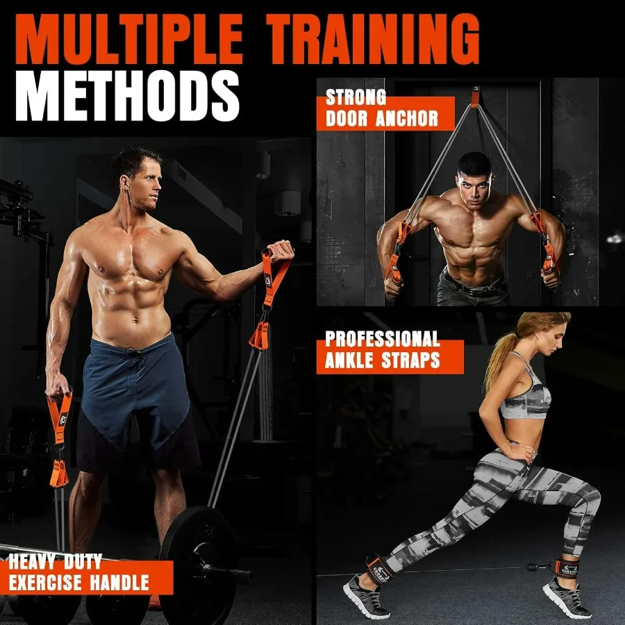 Heavy Resistance Bands for Working Out 300LBS Exercise Bands with Handles Workout Bands for Men Weight Fitness Bands Set for Mu